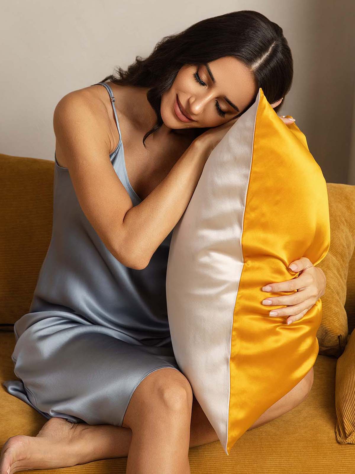 19Momme 100% Mulberry Silk Pillowcase - Two-tone Design