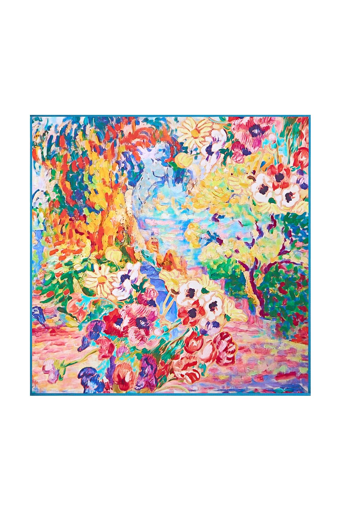 Pure Silk Oil Painting Square Scarf - Size 53x53cm